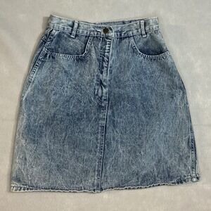 Vintage Acid Wash Denim Jean Skirt Too Cool For School Size 11
